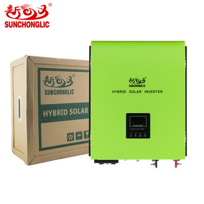 qualità  Sunchonglic 48v 5kva 3000w pure sine wave 60A mppt hybrid solar inverter with 30A AC charger 470x385x155mm fabbrica